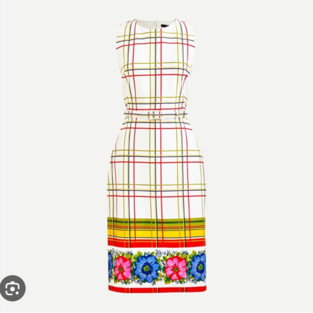 J.Crew NWT Belted Floral Border Dress size 2